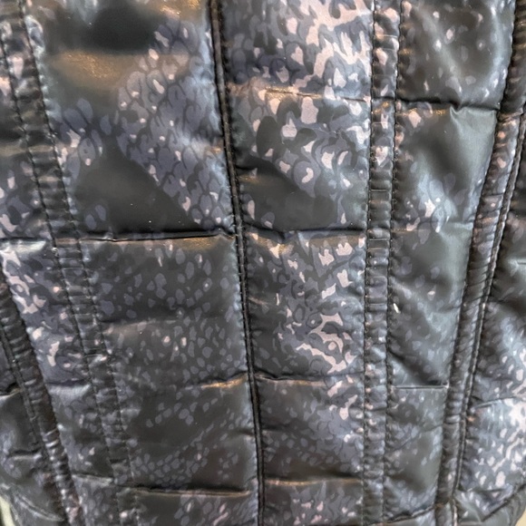 GUESS Womens Python Print Moto Puffer Jacket Black/gray XS - Picture 12 of 14
